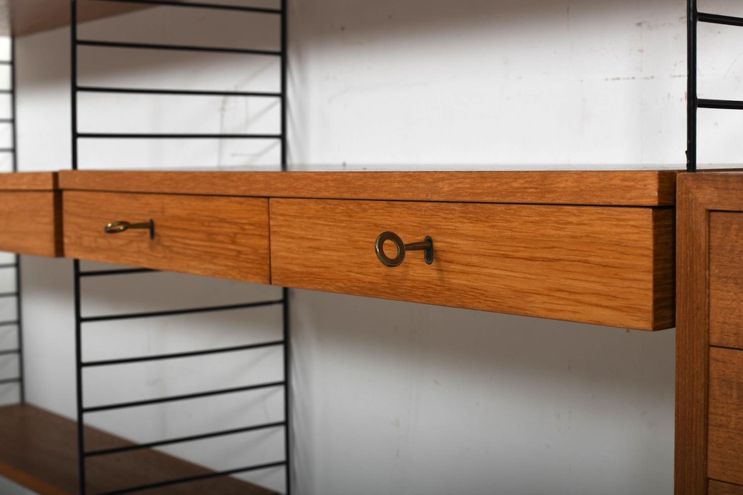 Shelf System by Kajsa & Nils Nisse Strinning for String AB 1950s For Sale 6