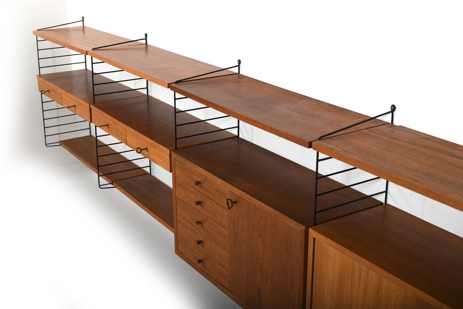 Shelf System by Kajsa & Nils Nisse Strinning for String AB 1950s For Sale 7