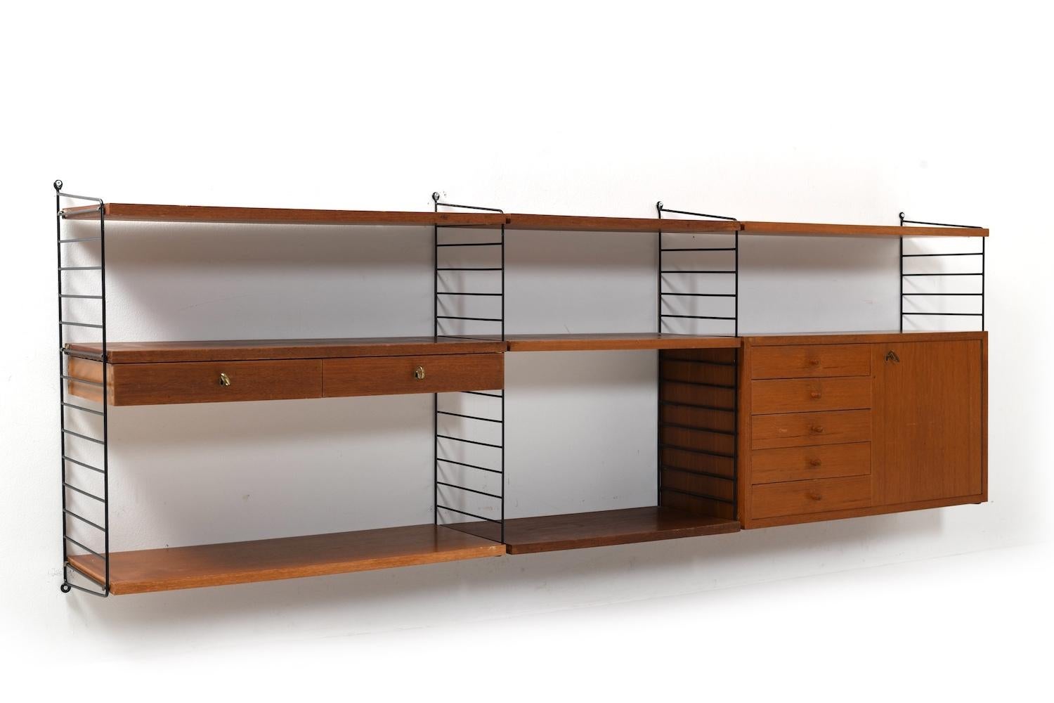 20th Century Shelf System by Kajsa & Nils Nisse Strinning for String AB 1950s For Sale