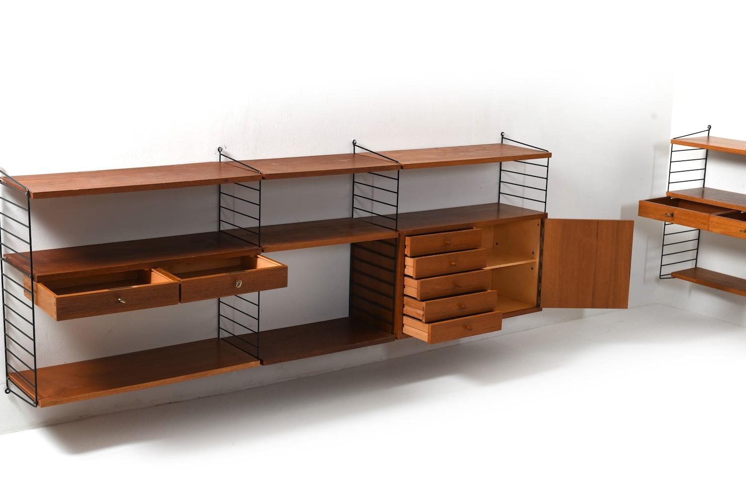 Shelf System by Kajsa & Nils Nisse Strinning for String AB 1950s For Sale 1