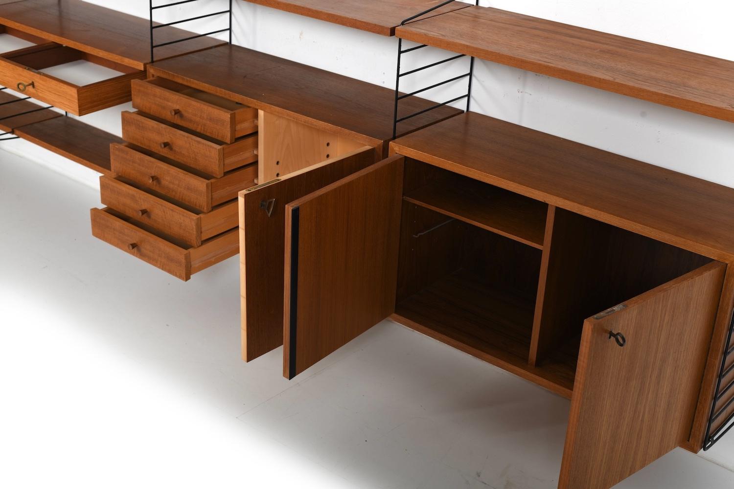 Shelf System by Kajsa & Nils Nisse Strinning for String AB 1950s For Sale 3