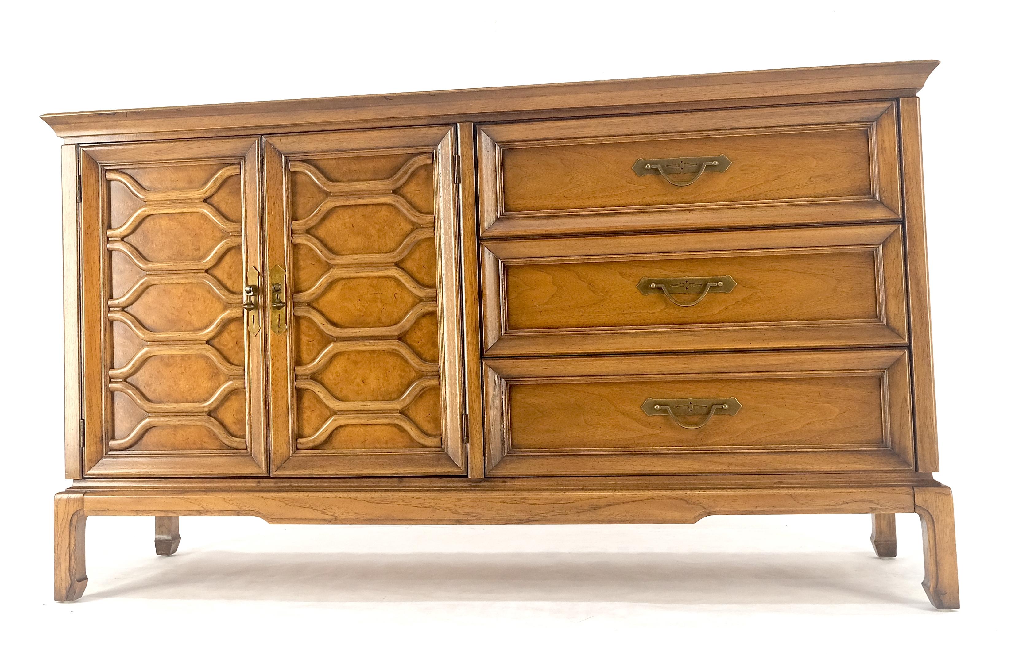 Scaffale A due ante Scomparto 3 Cassetti Noce chiaro Comò compatto Credenza MINT! in vendita 4