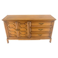 Shelf Two Door Compartment 3 Drawer Light Walnut Compact Dresser Credenza MINT!