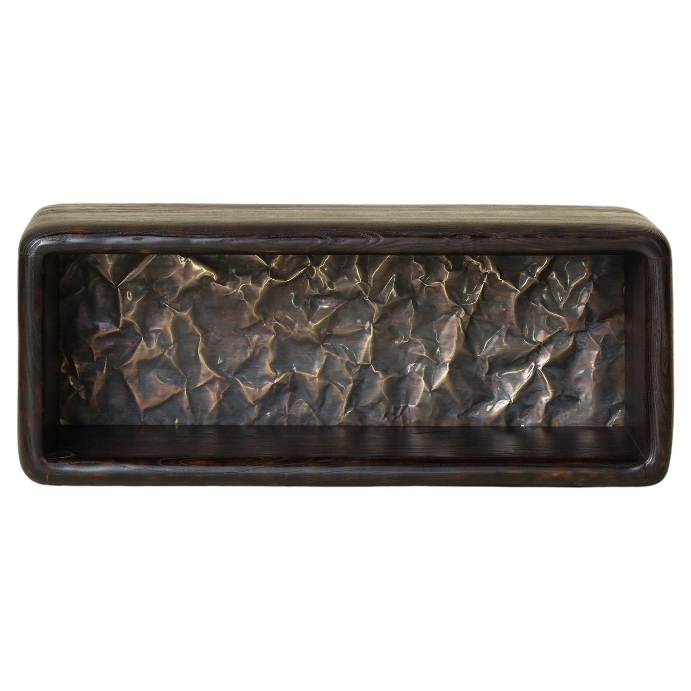 Shelf with Brass Back by Tomasz Omachel For Sale