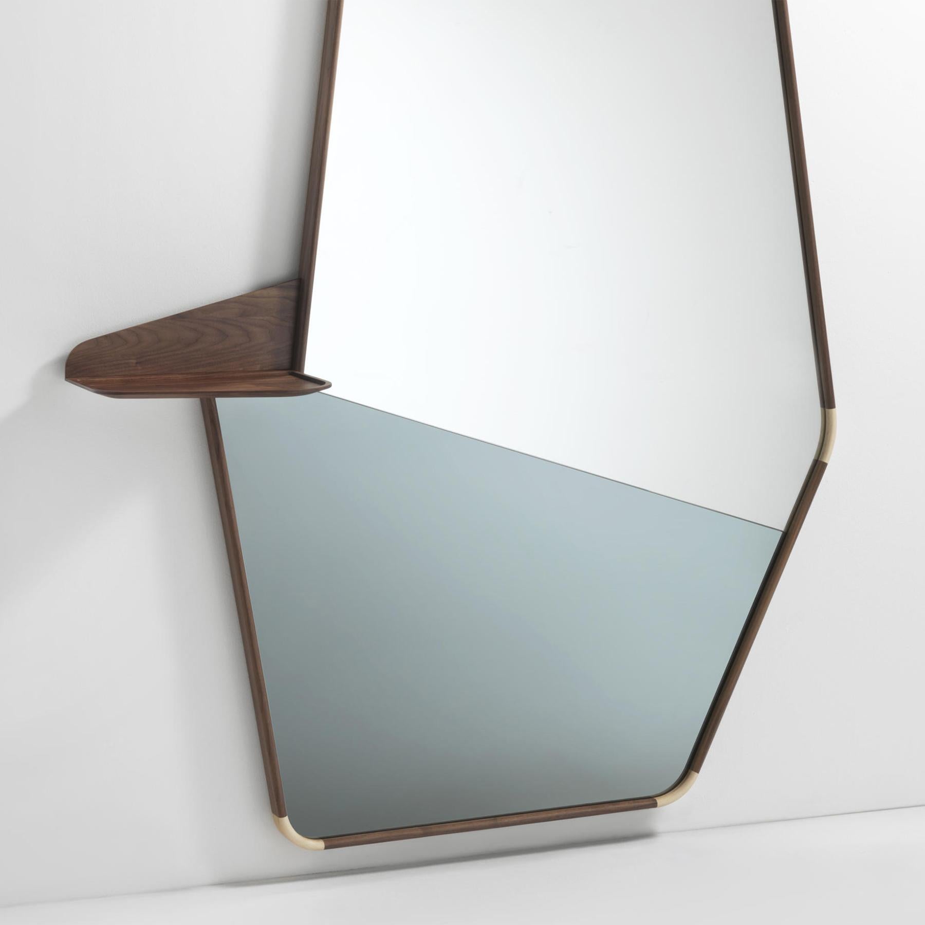 Italian Shelfy Walnut Mirror