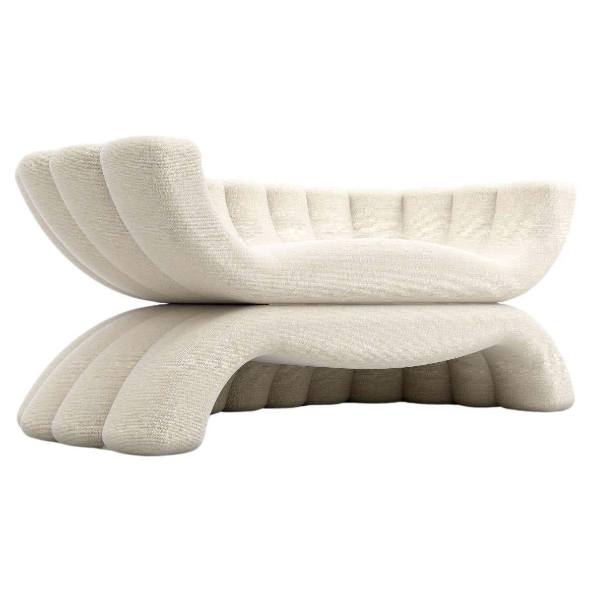 Shell 2S Sofa - Modern Handcrafted Two Seat Sofa Upholstered in White ...