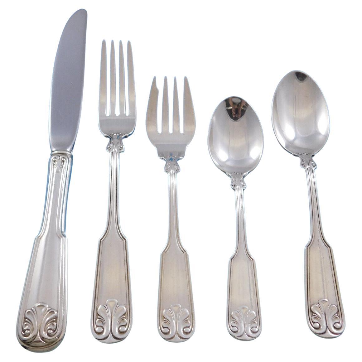 Shell Aka Hampton by Gorham Sterling Silver Flatware Set for 12 Service 60 Pcs For Sale