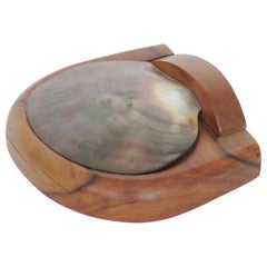 Shell and Carved Wooden Box in the Style of Alexandre Noll, France, 1950s