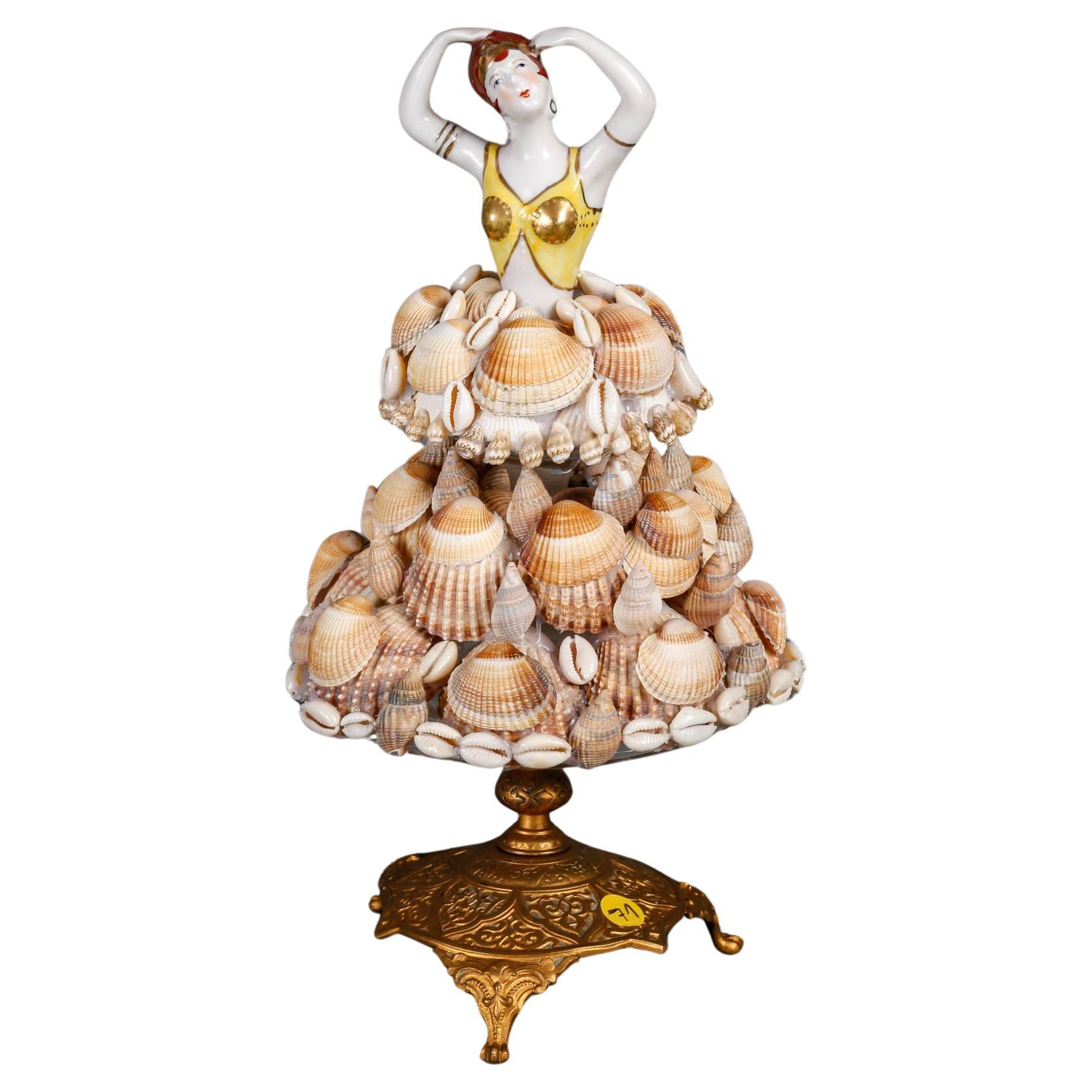 Shell and Porcelain Sculpture, 20th Century. For Sale