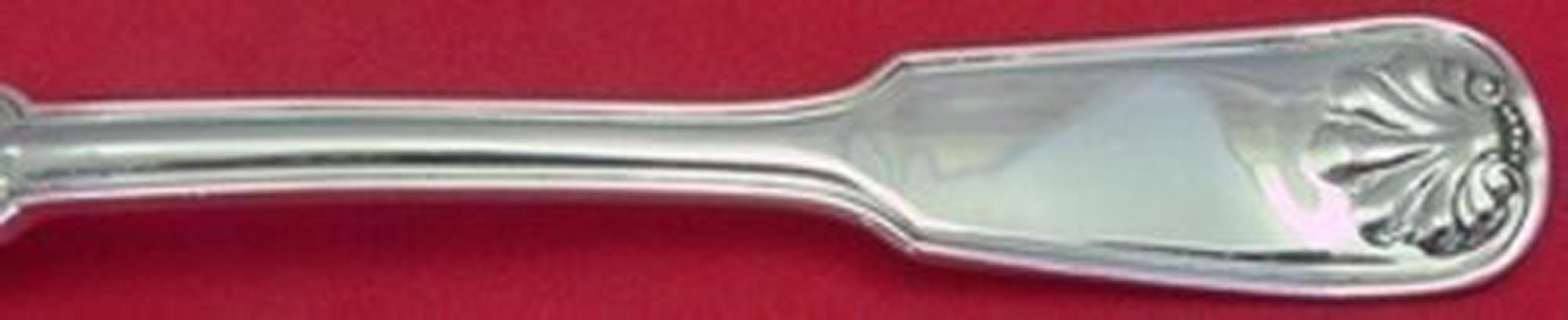 Shell and thread by Tiffany & Co. sterling silver salad fork 4-tine, measures: 6 3/4