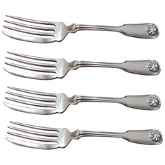 Shell and Thread by Tiffany & Co. Sterling Silver Fish Fork Set 4pc AS Custom
