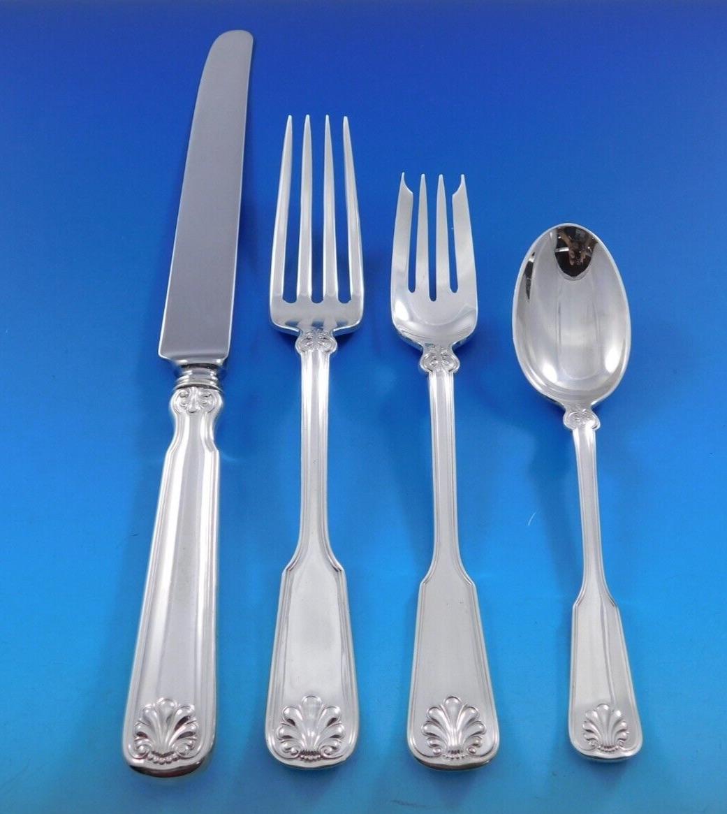 Set di posate in argento Sterling Shell and Thread by Tiffany 12 Servizio 139 pezzi Din in vendita 5