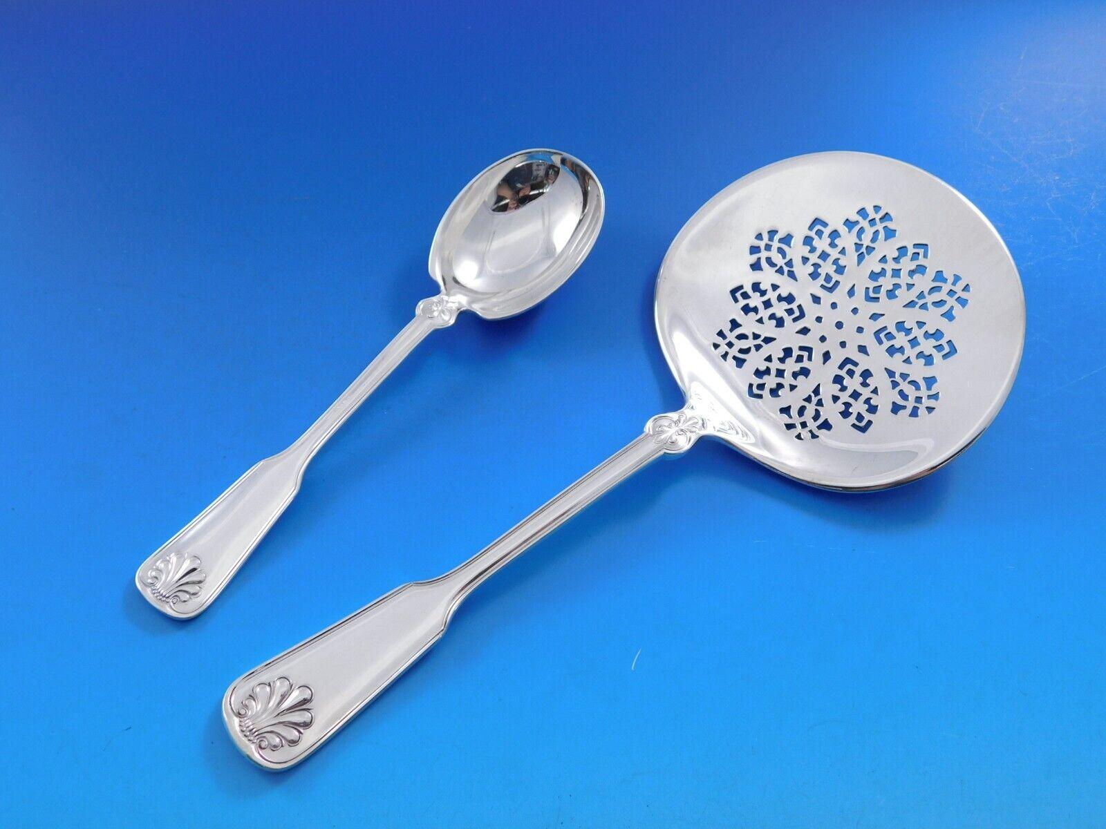 Set di posate in argento Sterling Shell and Thread by Tiffany 12 Servizio 139 pezzi Din in vendita 4