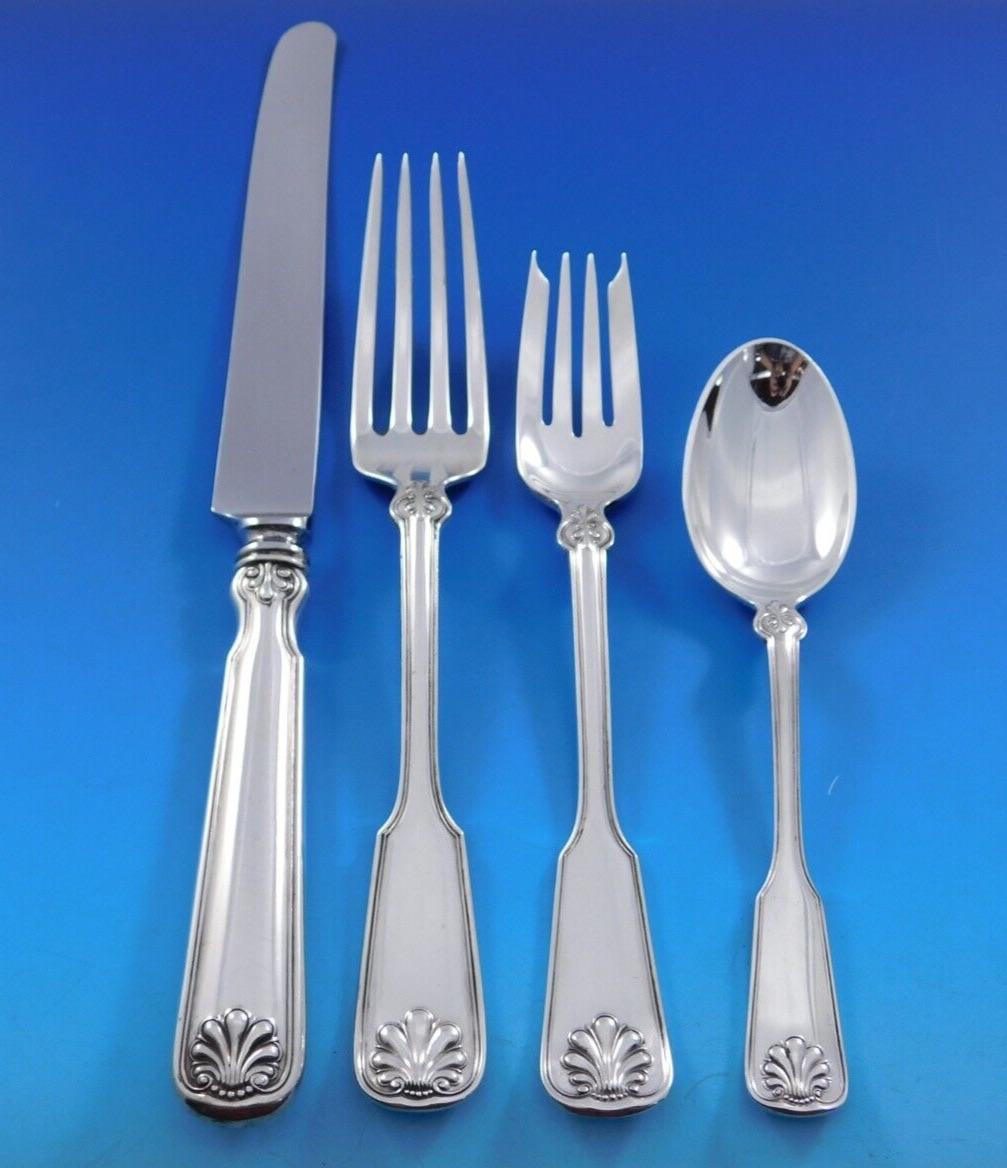 Set di posate in argento Sterling Shell and Thread by Tiffany 8 Servizio 40 pezzi Cena In condizioni ottime a Big Bend, WI