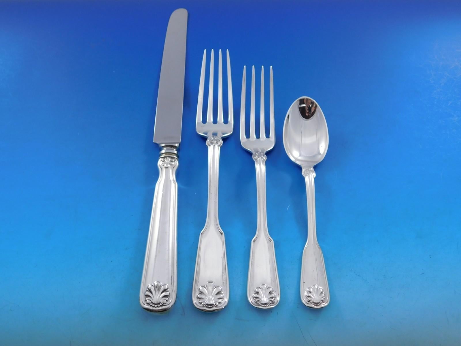 Set di posate in argento Sterling Shell and Thread by Tiffany 8 Servizio 52 pezzi Cena in vendita 3