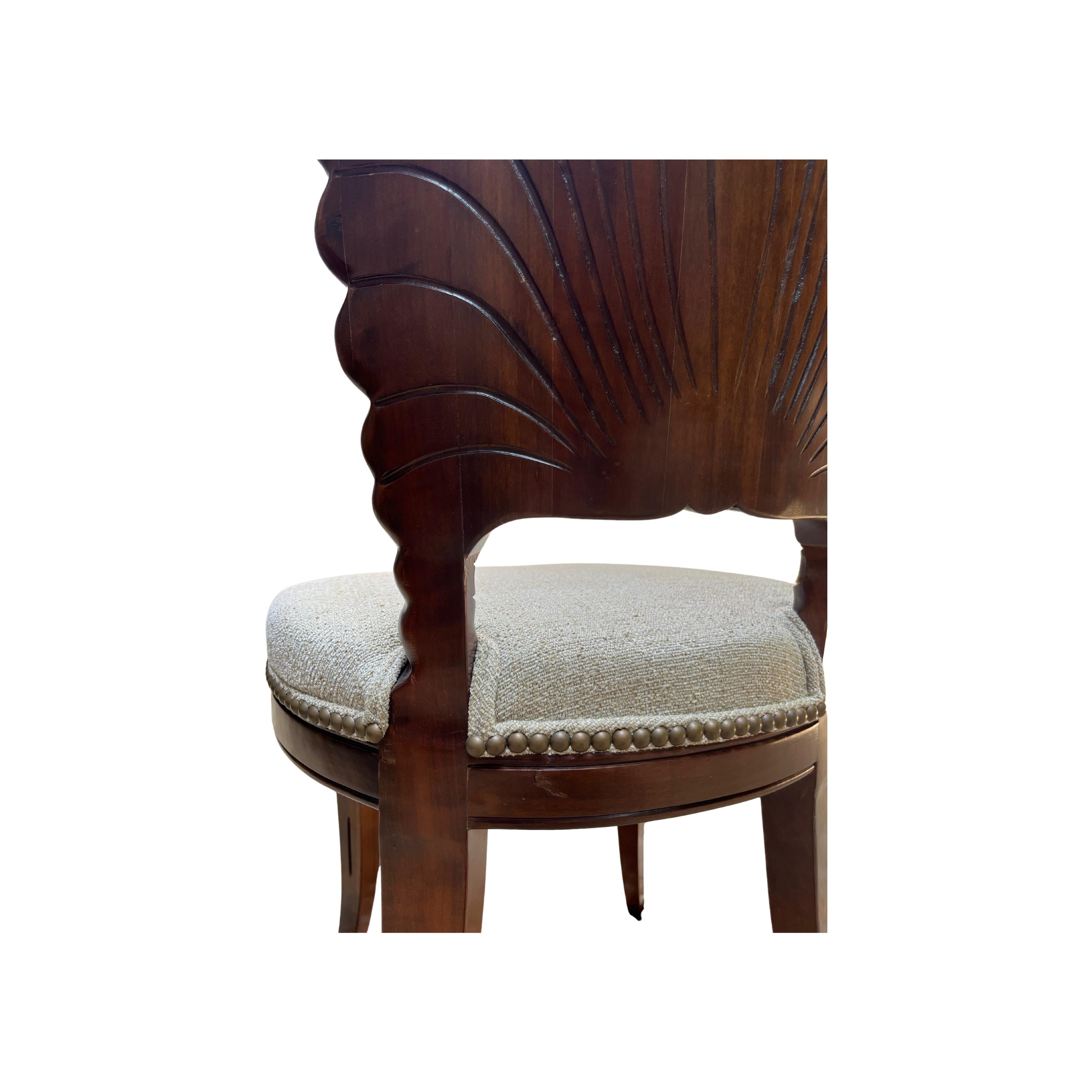 Italian Grotto Style Side Chairs, Pair