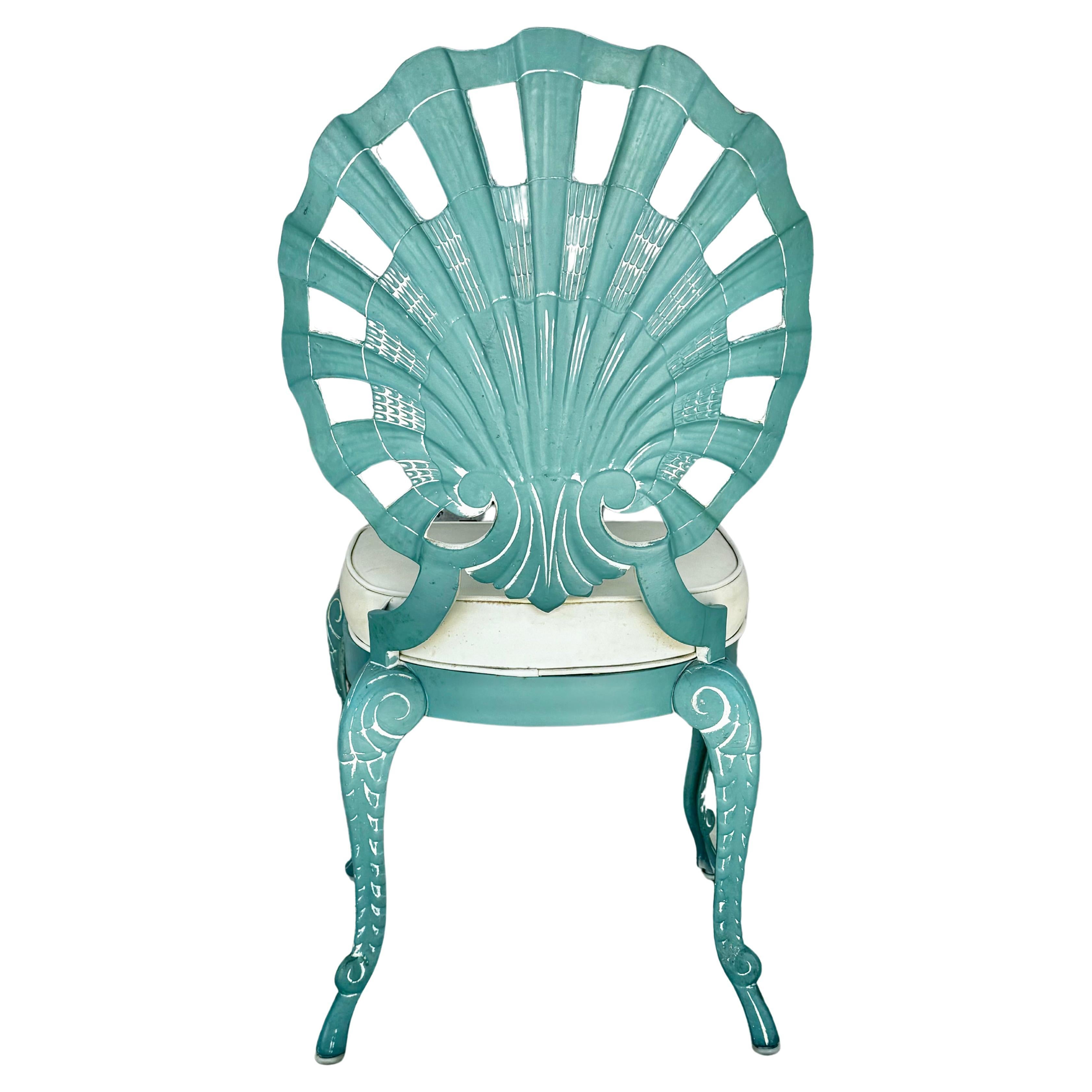 American Shell Back Grotto Chairs Set of Six Vintage Brown Jordan Style