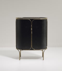 Shell Bar Cabinet with Bronze-Patina Brass Details by R&Y Augousti
