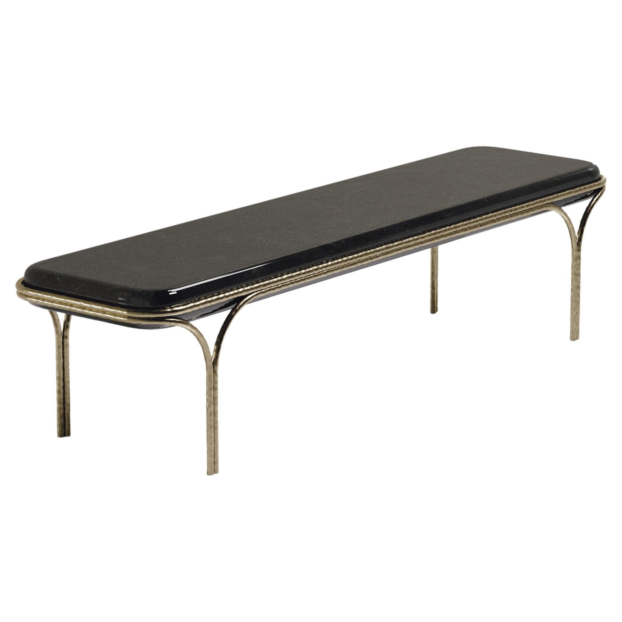 Shell Bench with Bronze-Patina Brass Details by R&Y Augousti