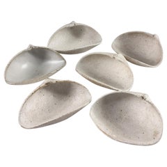 Set of Six Ceramic Shell Bowls by Yumiko Kuga