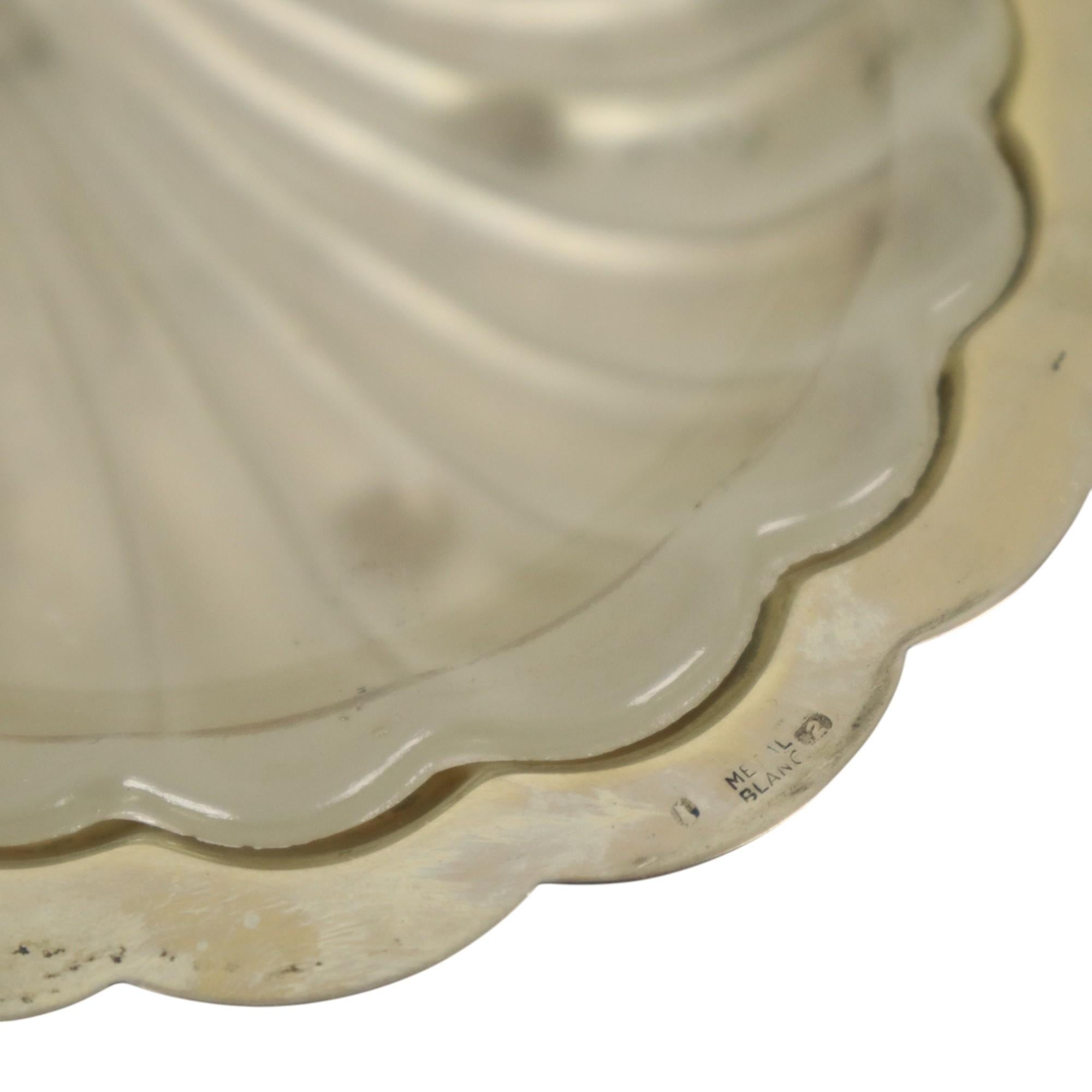 Shell Butter Dish Caviar Holder EPNS Chrome Glass England 6