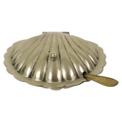 Shell Butter Dish Caviar Holder EPNS Chrome Glass England