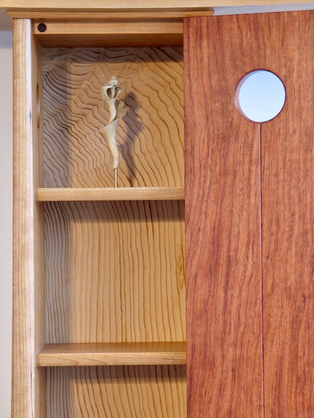 Modern Shell Cabinet, Wall Hung by Thomas Throop / Black Creek Designs - In Stock For Sale
