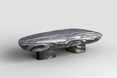 Shell, Calacatta Midnight Contemporary Designer Coffee Table, Made in Italy