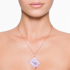 Shell Cameo Choker Necklace With Ruby & Diamonds Made In 18k Rose Gold