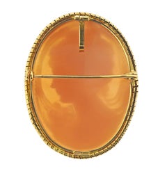 Shell Cameo Gold Pendant Brooch Pin