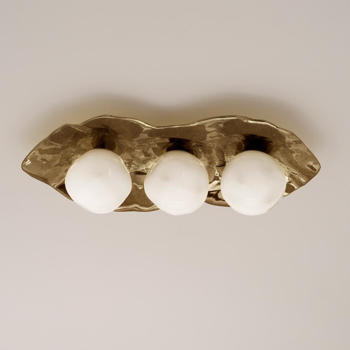 Modern Shell Ceiling Light by Gaspare Asaro-Bronze Finish For Sale