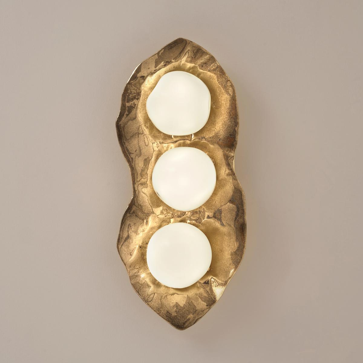 Italian Shell Ceiling Light by Gaspare Asaro-Bronze Finish For Sale