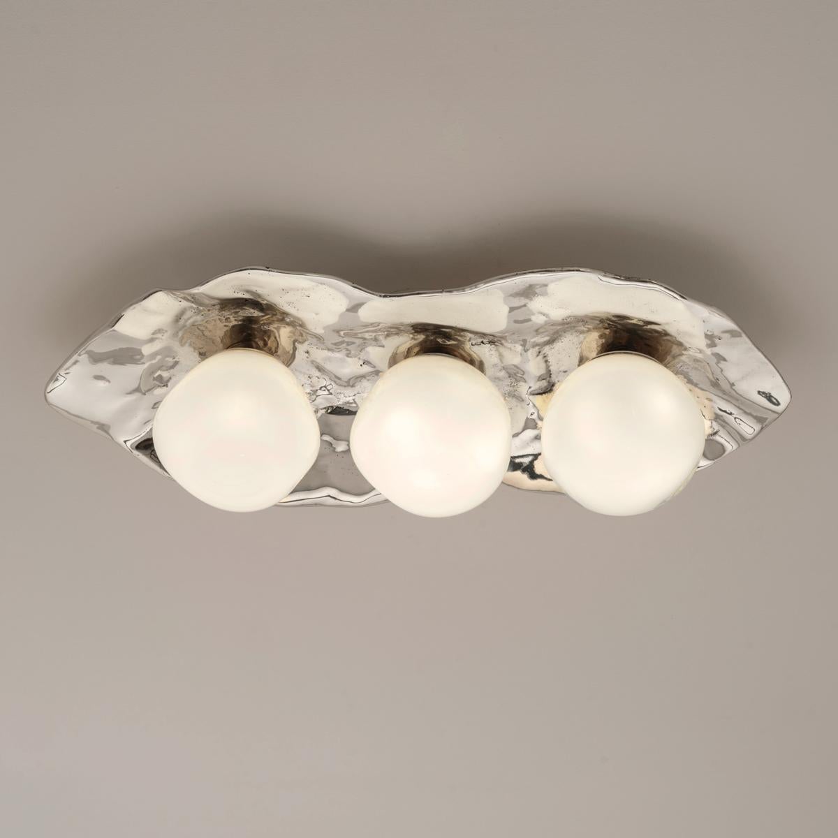 Plafoniera Shell di Gaspare Asaro - Finitura bronzo in vendita 1