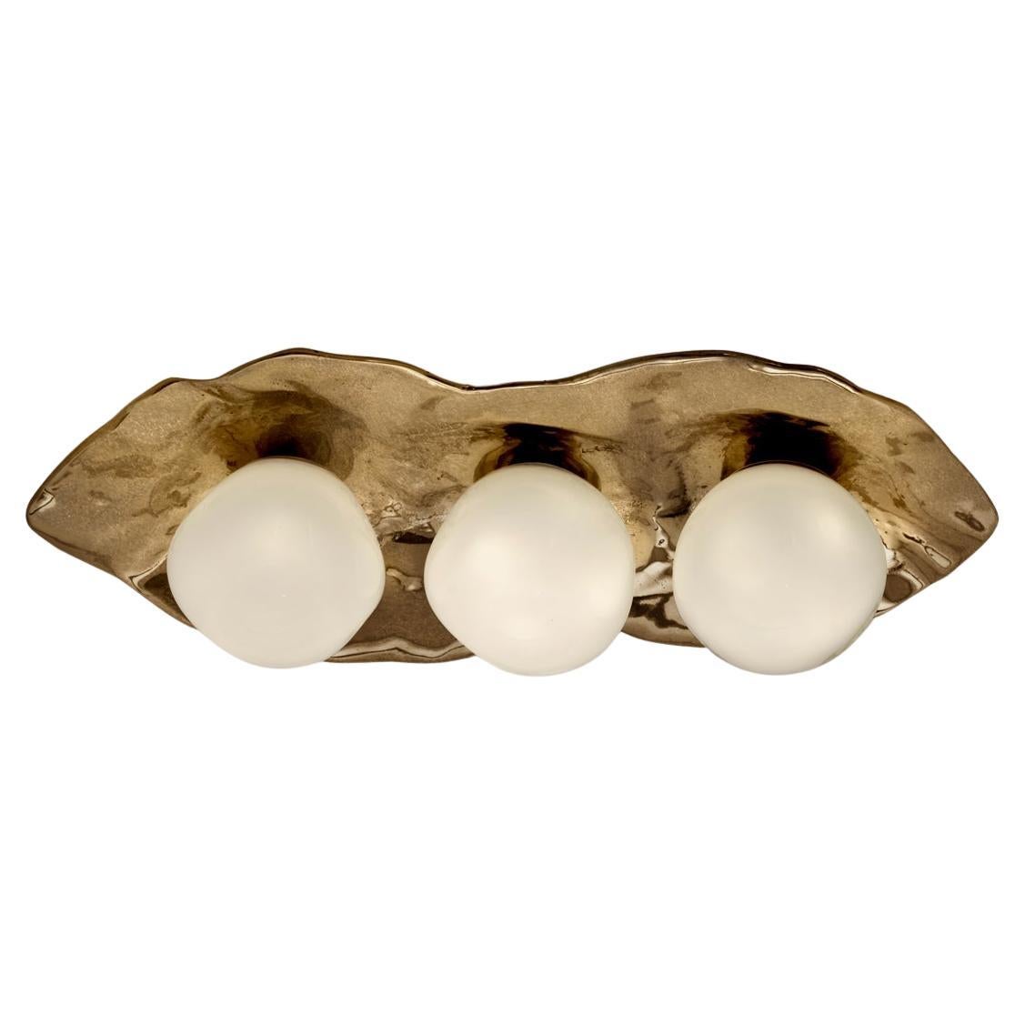 Shell Ceiling Light by Gaspare Asaro-Bronze Finish For Sale
