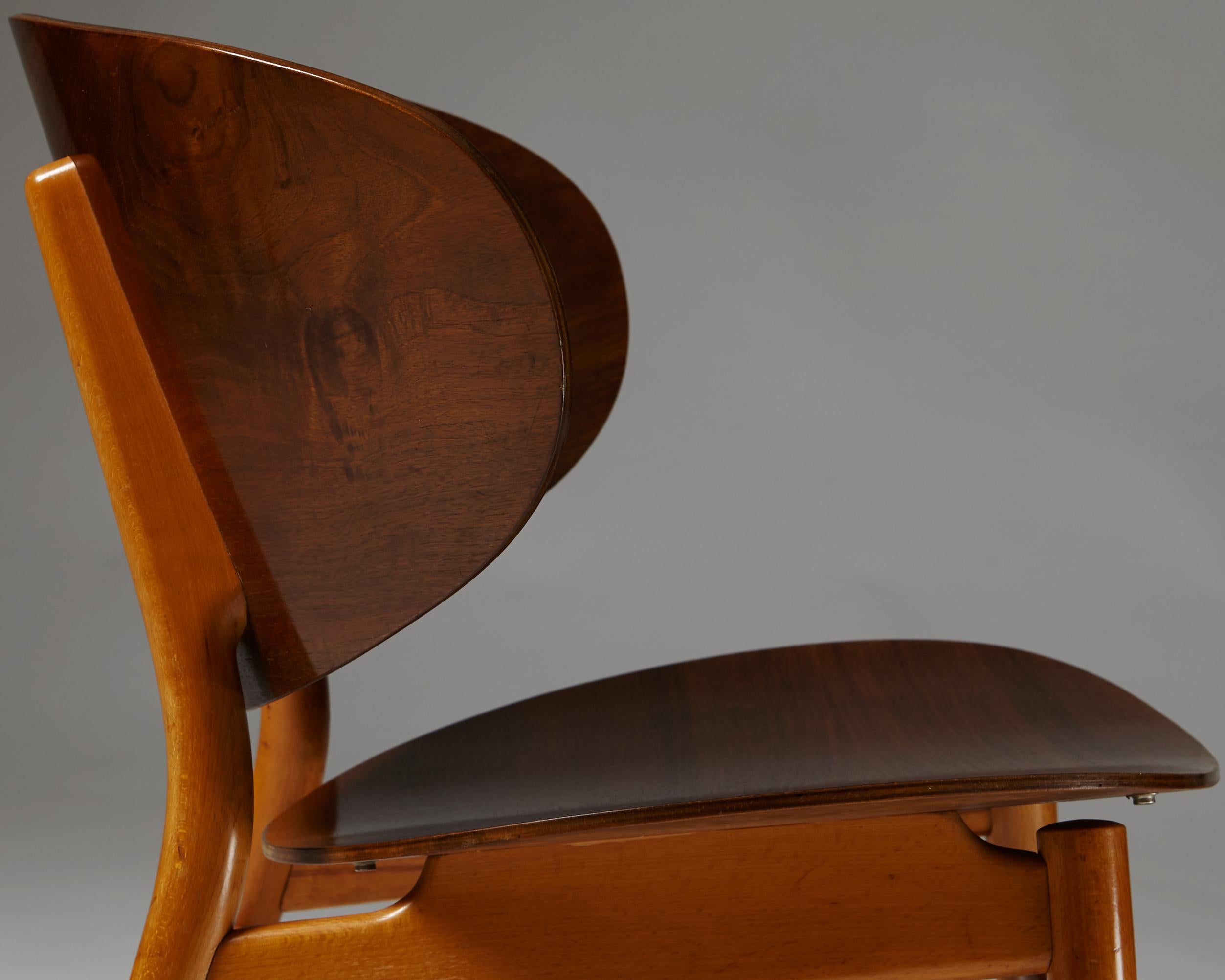 Mid-20th Century Shell Chairs FH-1936 Designed by Hans Wegner for Fritz Hansen, Denmark, 1948