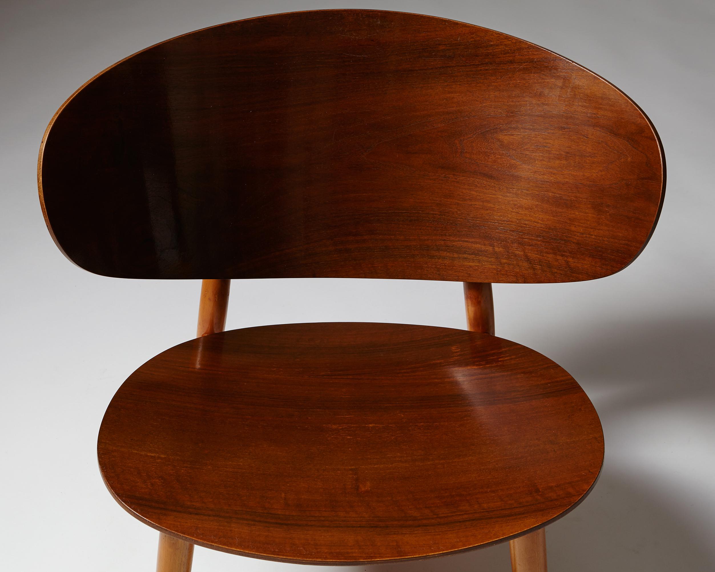 Scandinavian Modern Shell Chairs FH-1936 Designed by Hans Wegner for Fritz Hansen, Denmark, 1948