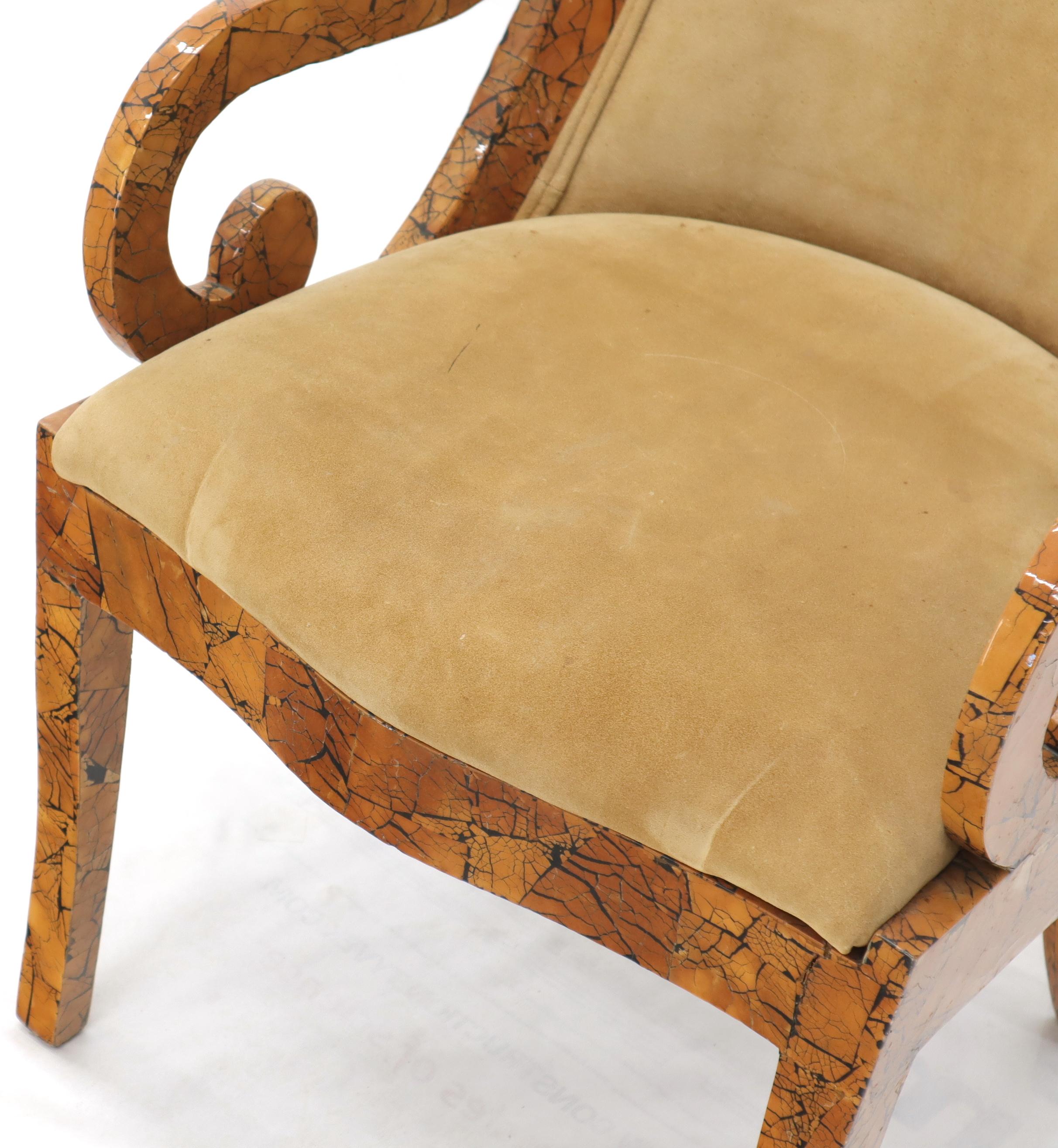 20th Century Shell Chips Finished Regency Style Chair For Sale