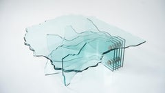 Table basse « Shell » par Danny Lane pour Fiam, en verre, années 1980