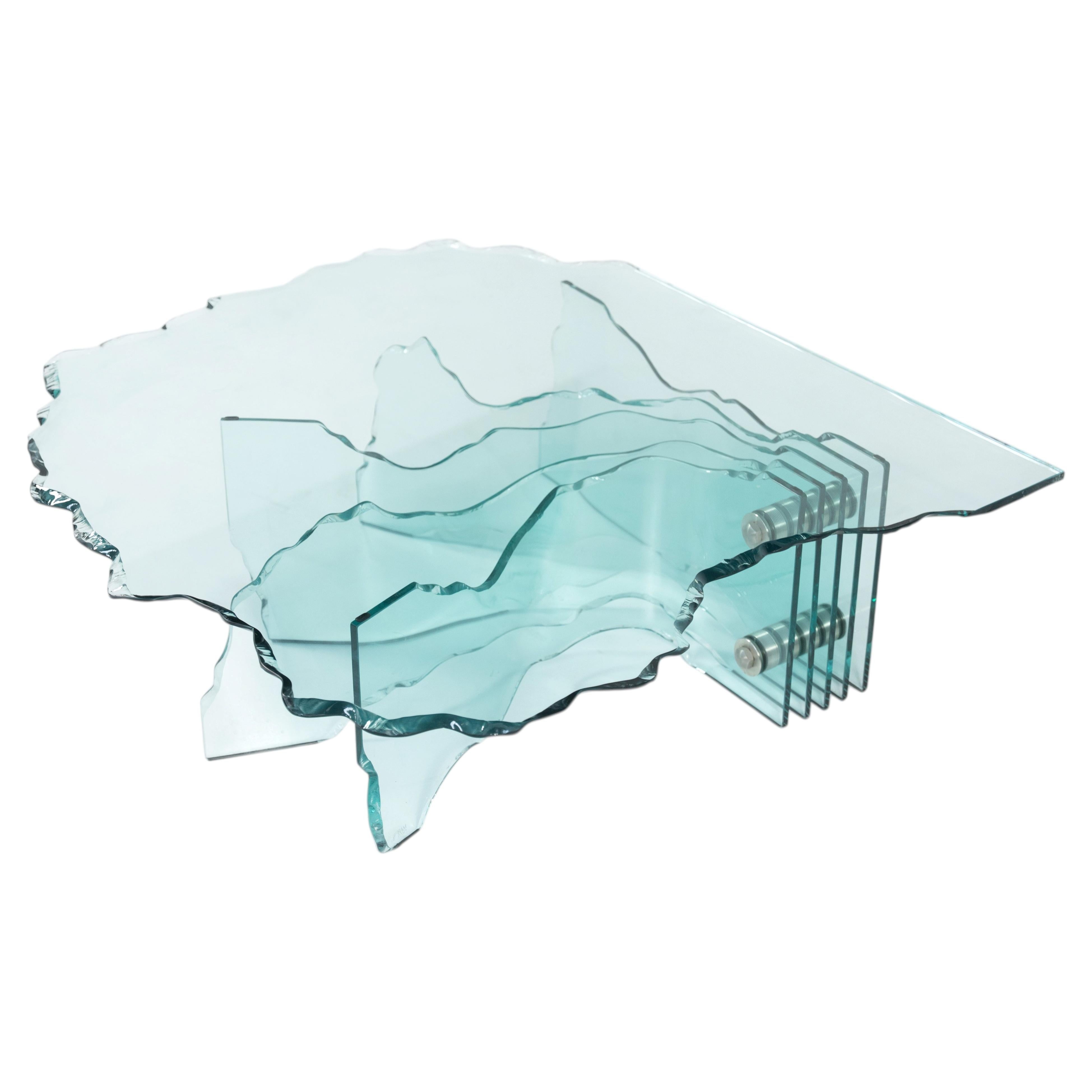 „Shell“-Couchtisch von Danny Lane für Fiam, Glas, 1980er Jahre