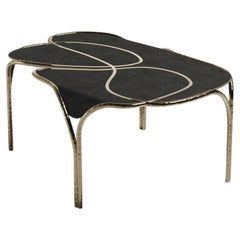 Shell Coffee Table with Bronze-Patina Brass Details by R&Y Augousti