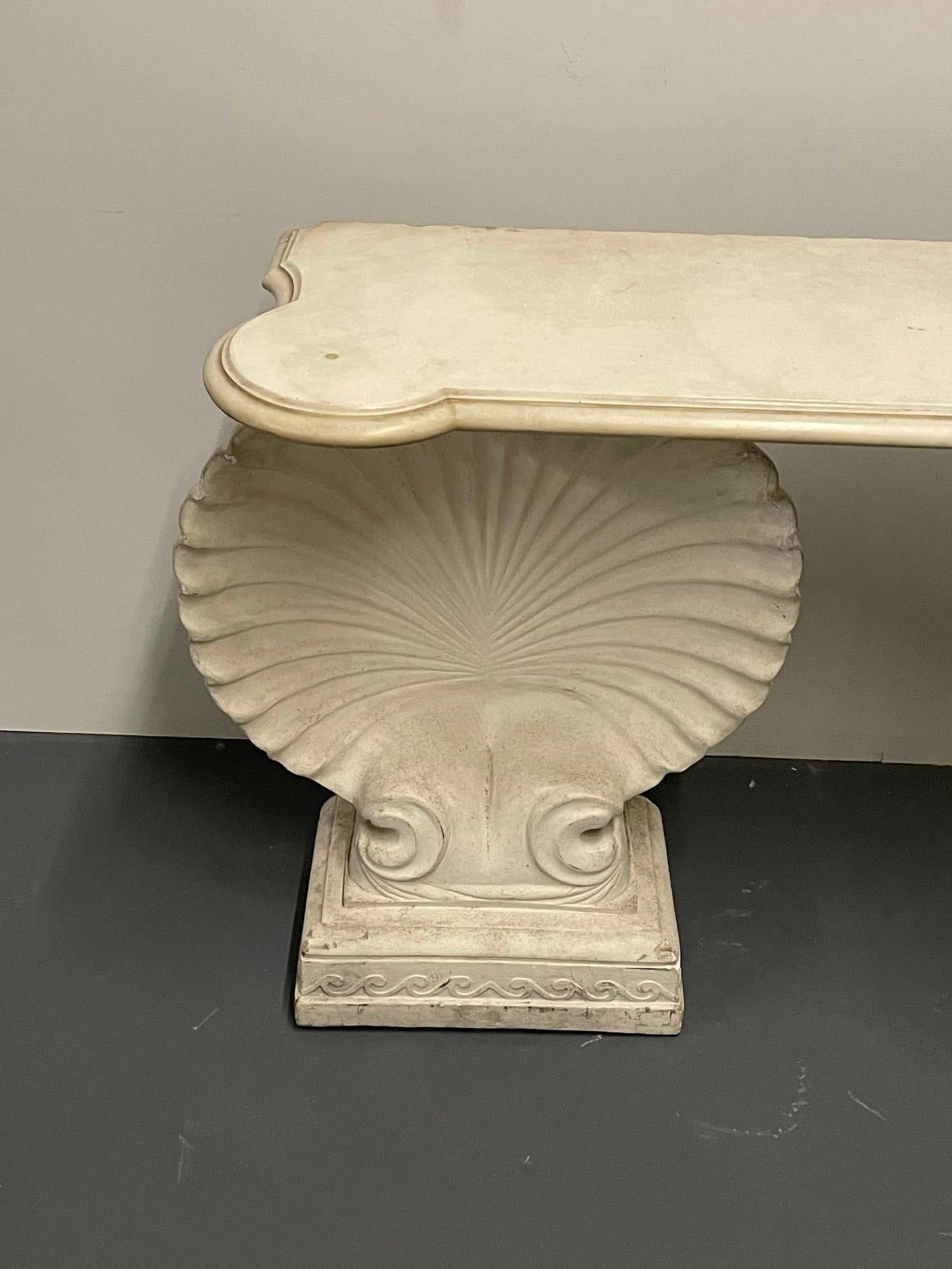 Shell Console Table, Marble, Stone, Early 20th Century, Custom Made. 8