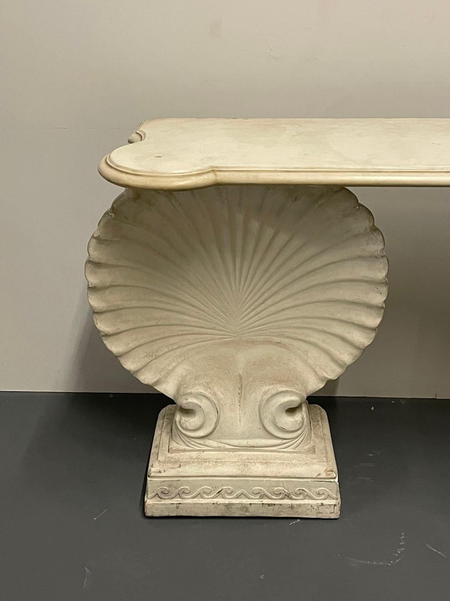 Shell Console Table, Marble, Stone, Early 20th Century, Custom Made. 2
