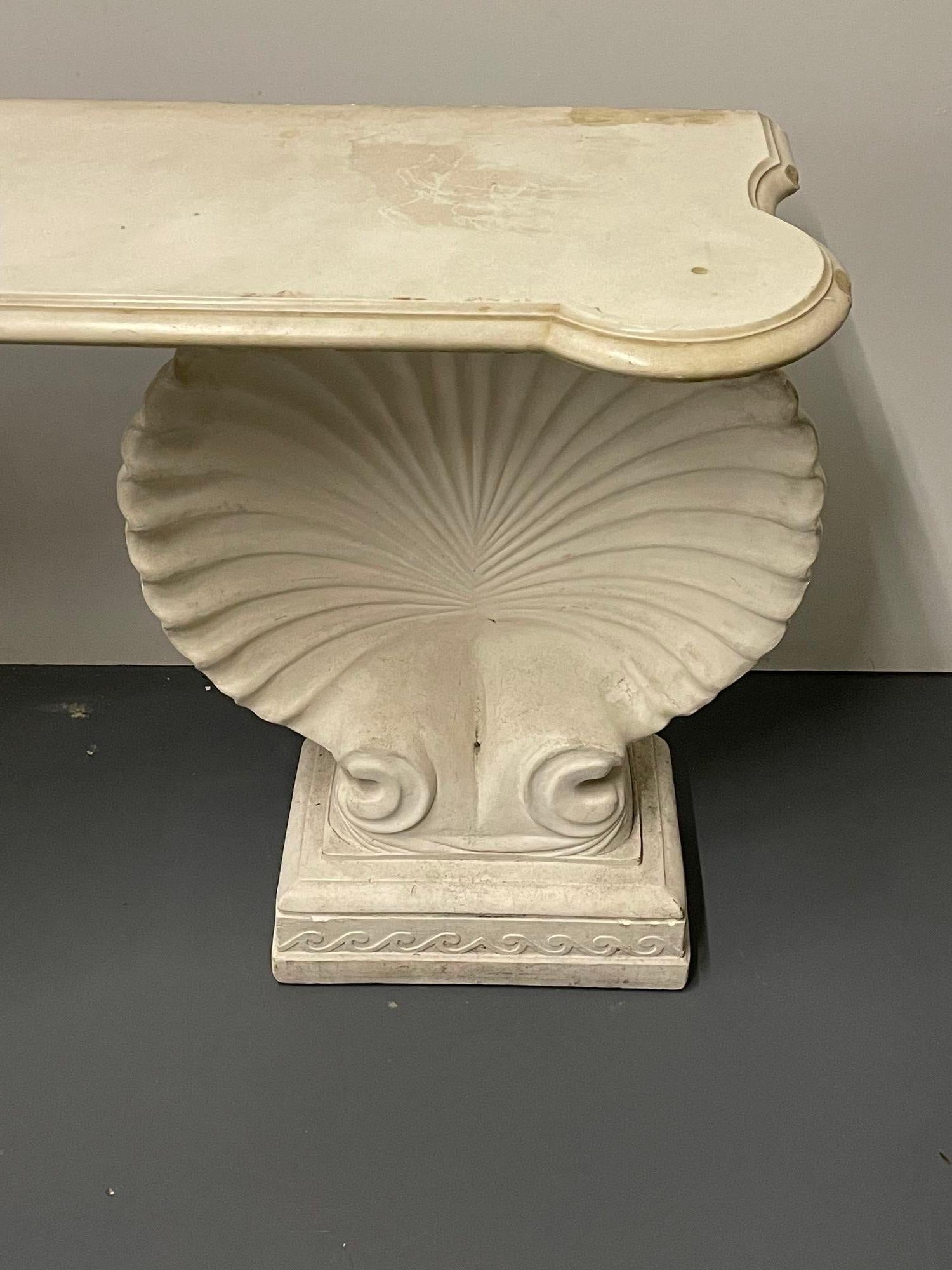Shell Console Table, Marble, Stone, Early 20th Century, Custom Made. 3
