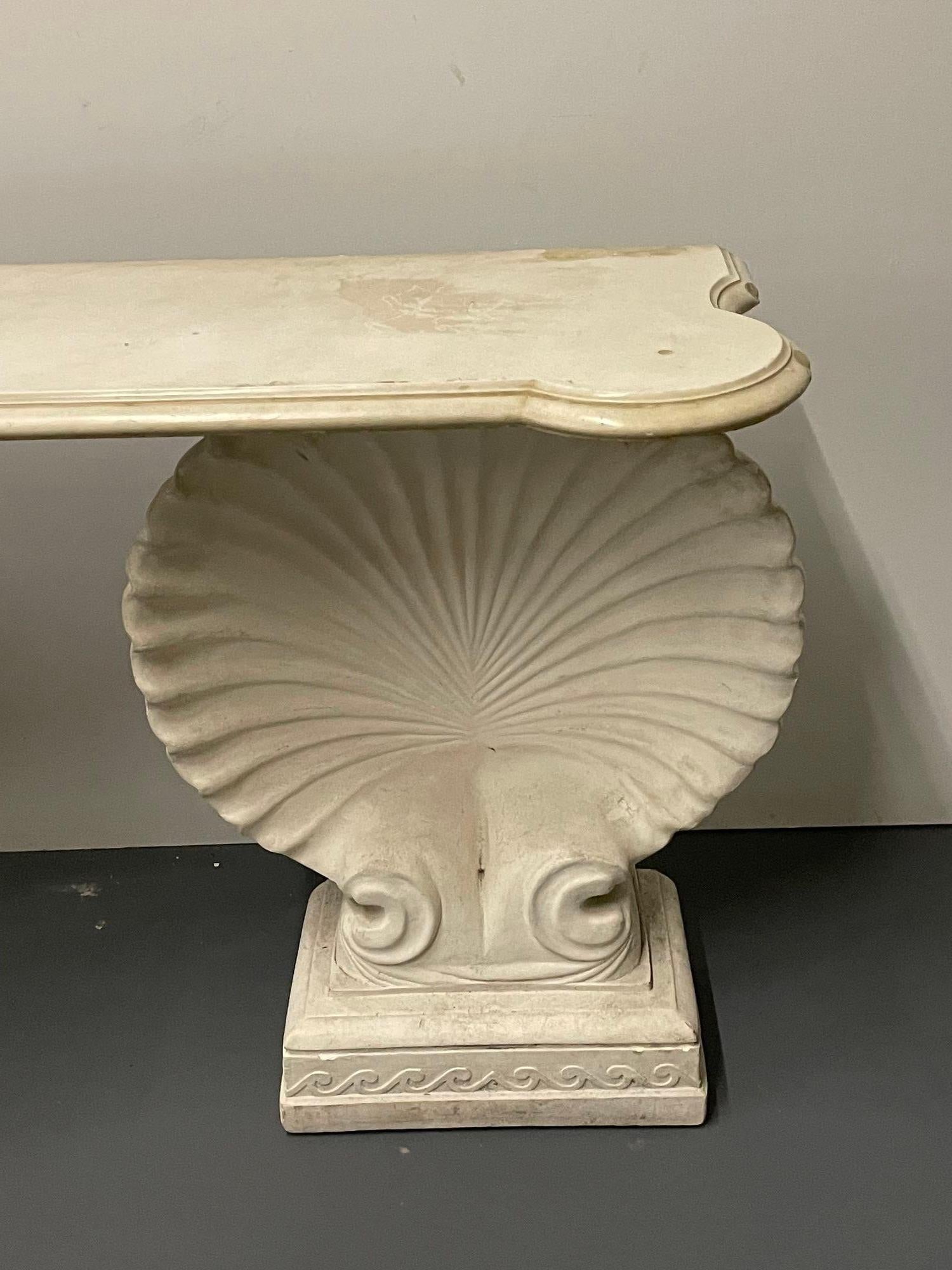 Shell Console Table, Marble, Stone, Early 20th Century, Custom Made. 4