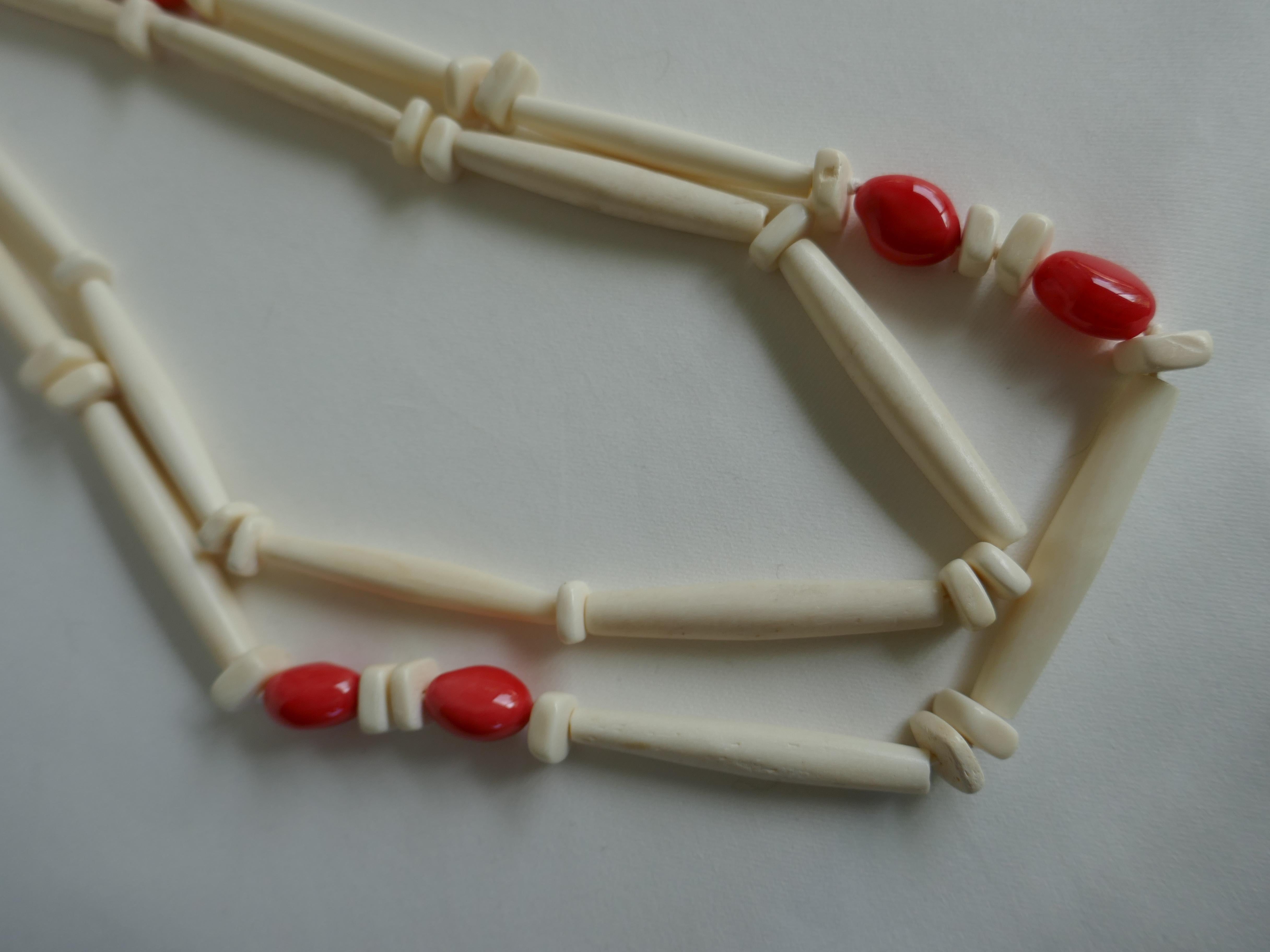 Contemporary Shell Coral, Horn Long Wands Gemstone Necklaces For Sale