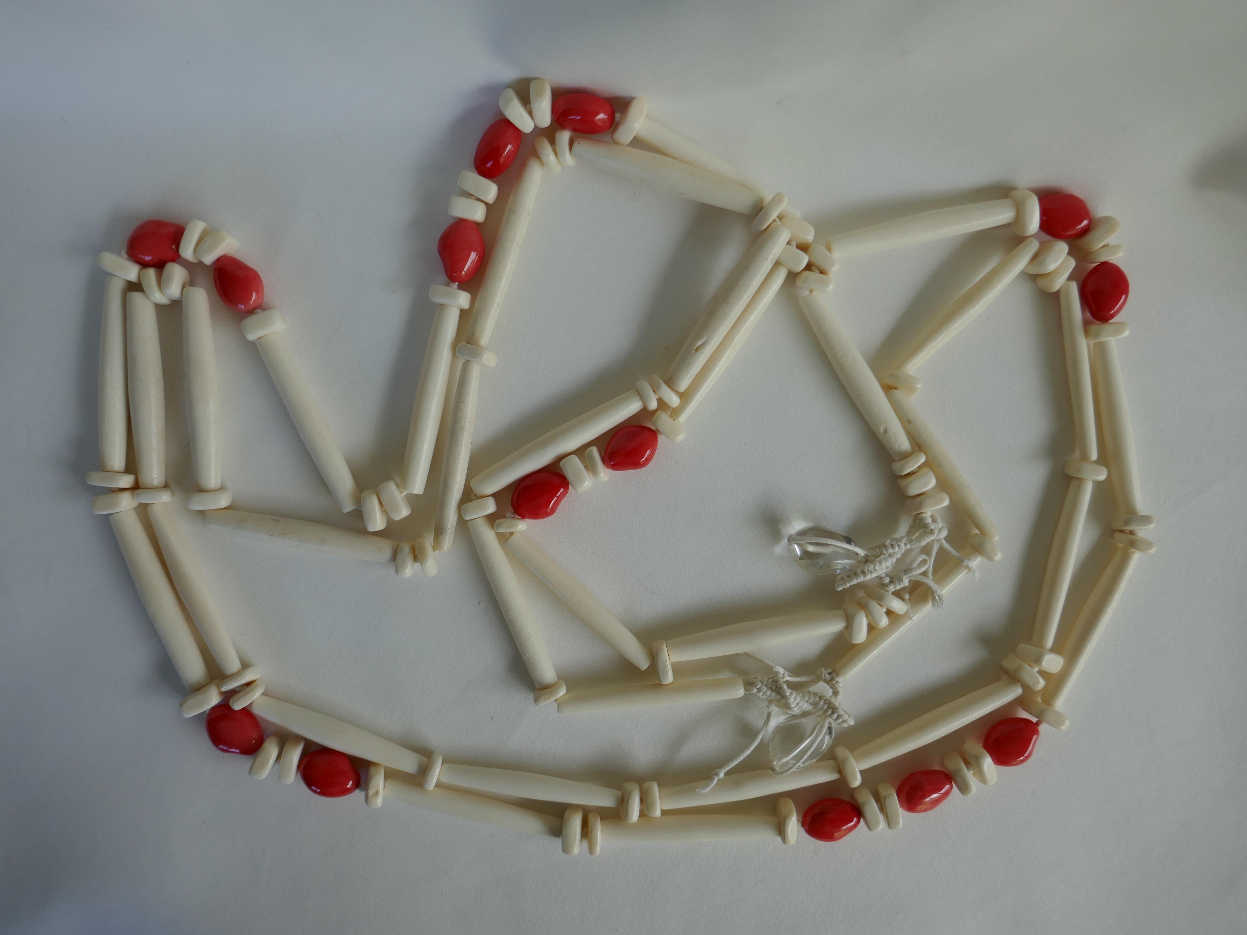 Shell Coral, Horn Long Wands Gemstone Necklaces For Sale 3