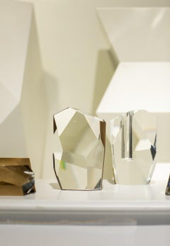 Asymmetrical Tall Crystal - Brass Vase – Modern Luxury Vase for Living for Room