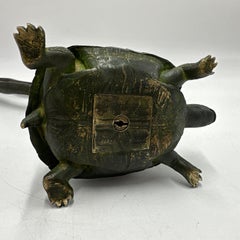Shell cup with bronze turtle and snake, Christophe Fratin (attributed to)
