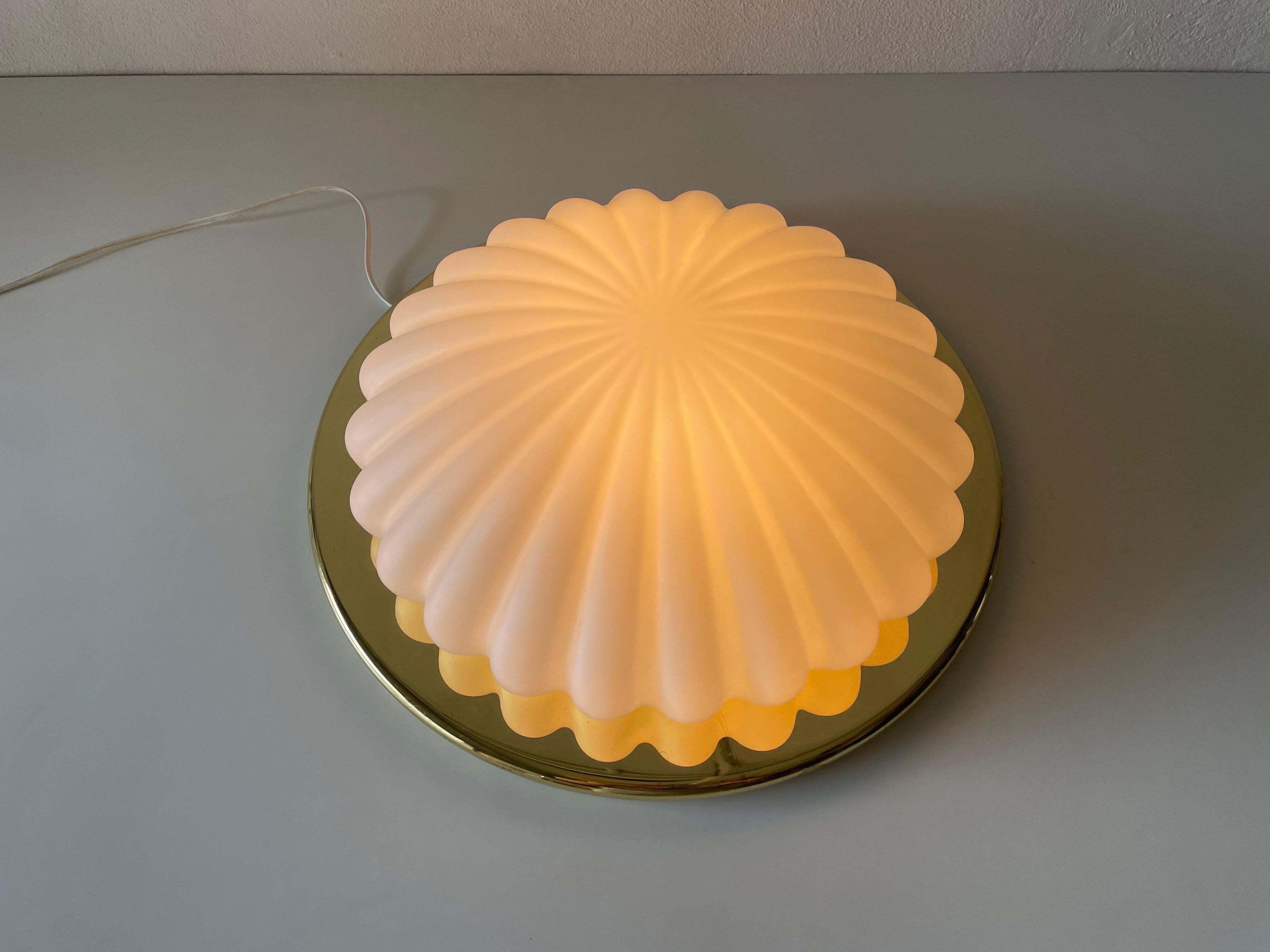 Shell Design Glass and Gold Flush Mount by Peill and Putzler, 1960s, Germany For Sale 5
