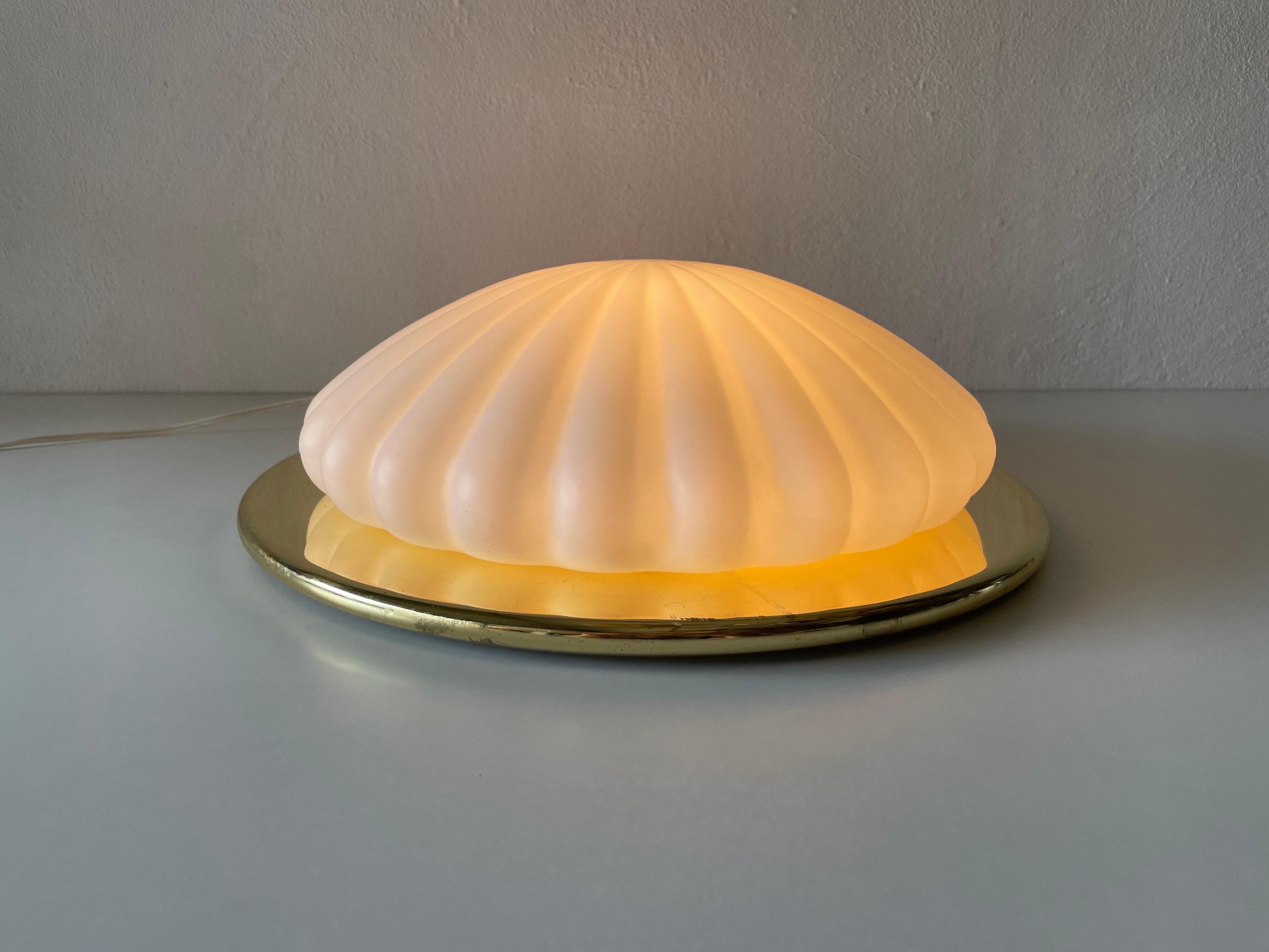 Shell Design Glass and Gold Flush Mount by Peill and Putzler, 1960s, Germany For Sale 3